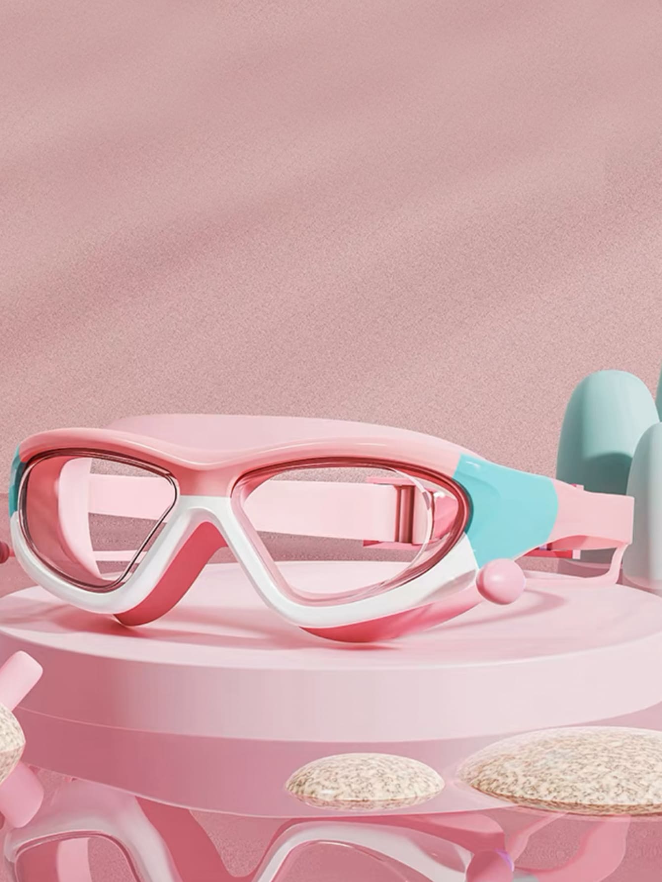 Swim Goggles Anti Fog Uv - نظارات بإطار كبير للسباحة عالية الوضوح
