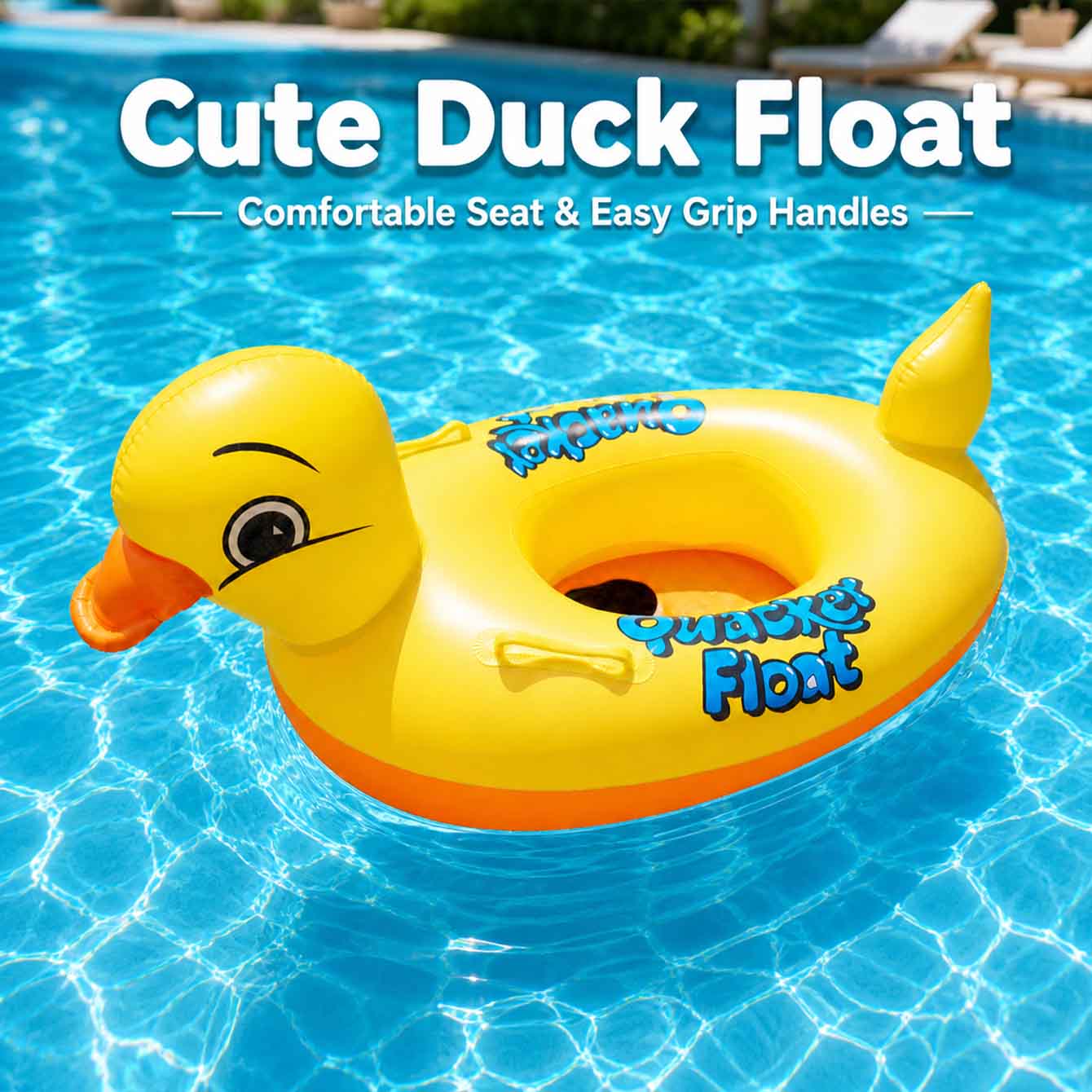 Pool Float Ring Inflatable - عوامة بطة قابلة للنفخ للسباحة مع