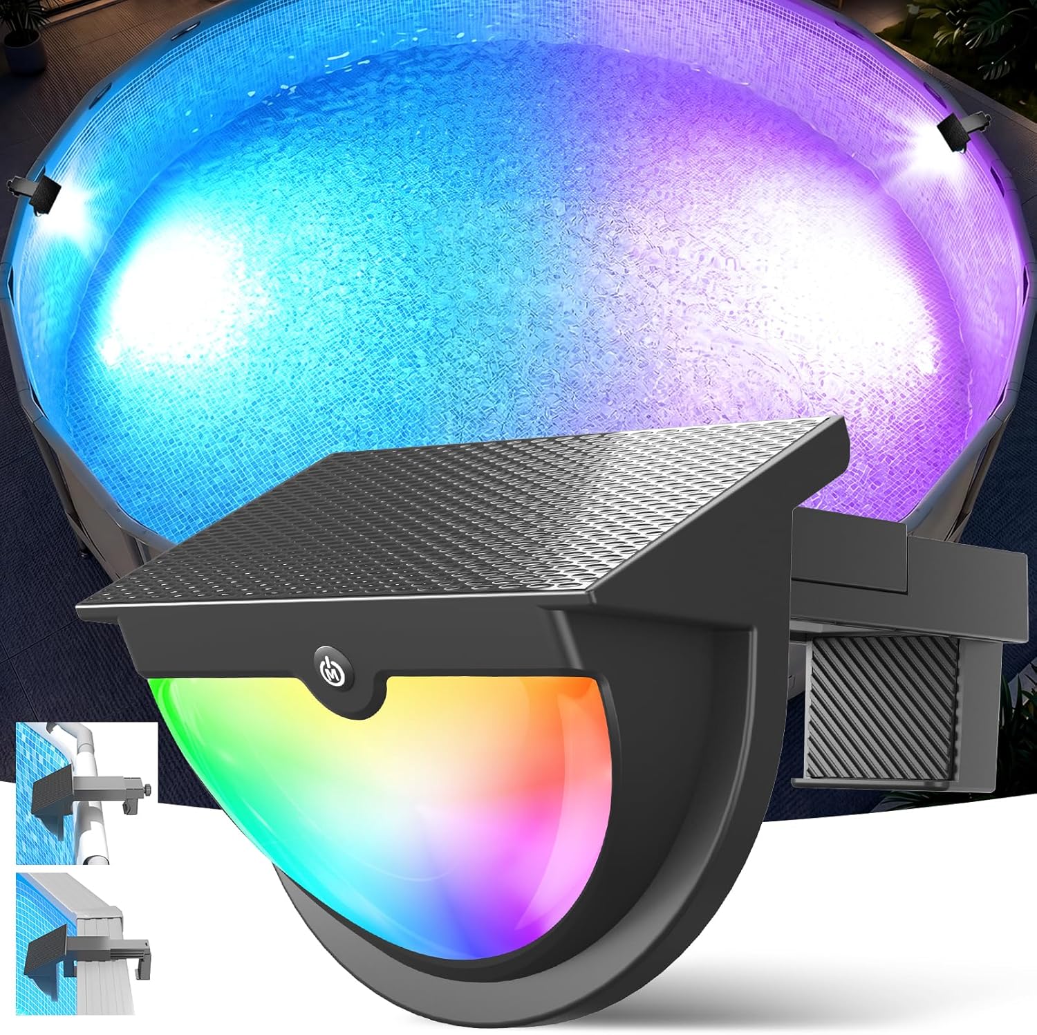 Pool Light Solar Rechargeable - أضواء حمام السباحة الشمسية متعددة الألوان