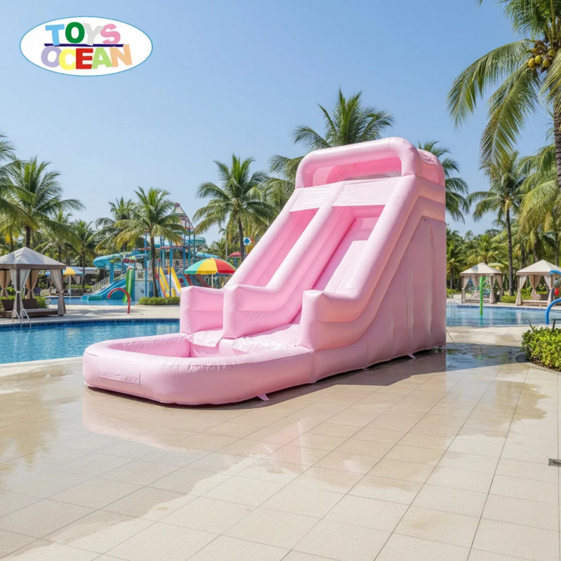 Water Slide Inflatable - زحليقة مائية قابلة للنفخ بمسارين وردية