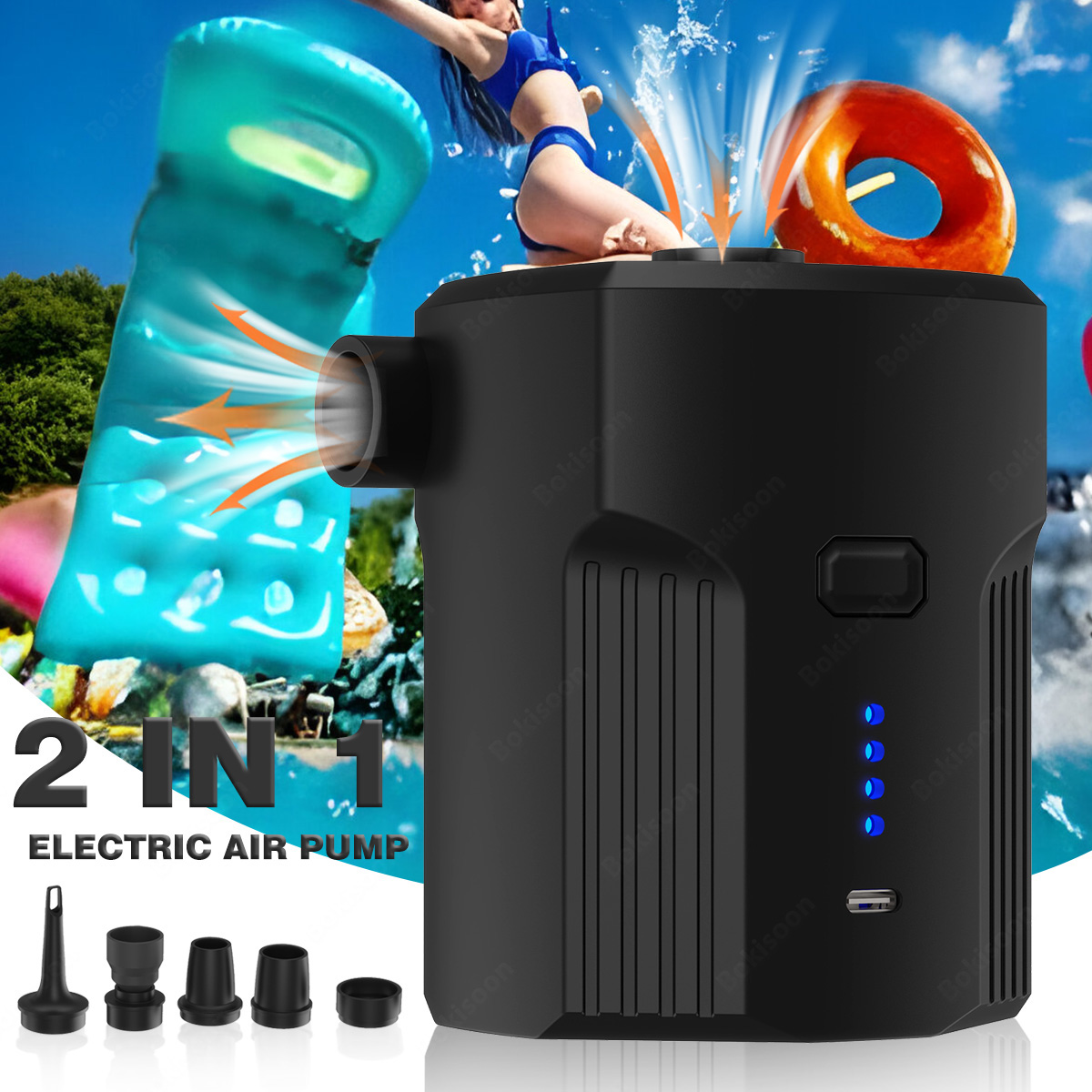 Pool Lounger Inflatable - مضخة هواء كهربائية محمولة للمطاطية مع