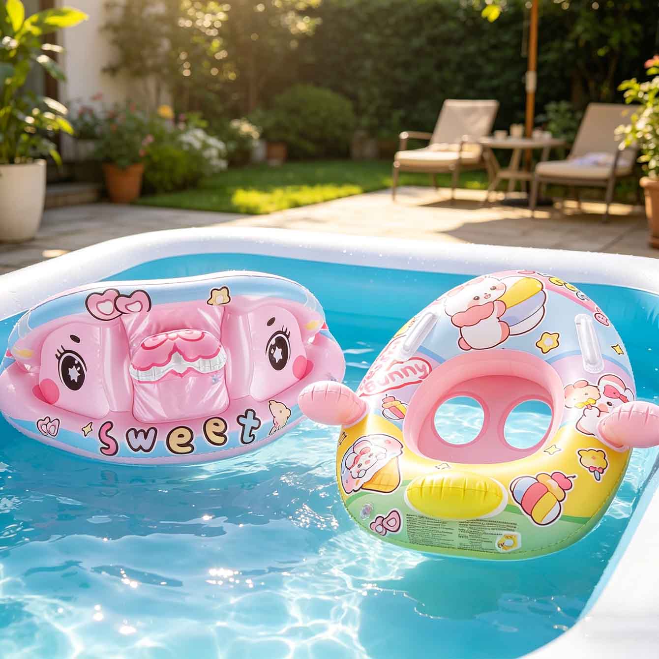 مقعد عائم قابل للنفخ مع مظلة و - مراجعة Pool Float Ring Inflatable وسعره