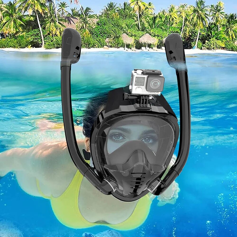 فور فیس اسنورکل ماسک 180 ° نظا - مراجعة Snorkel Mask Full Face وسعره