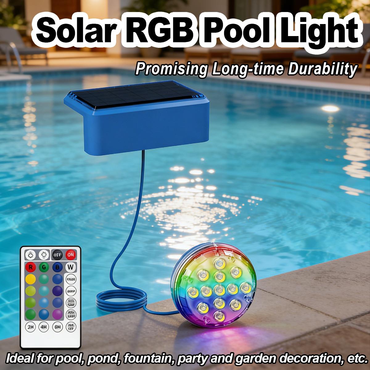إضاءة حمام سباحة شمسية تحت الم - مراجعة Pool Light Solar Rechargeable وسعره