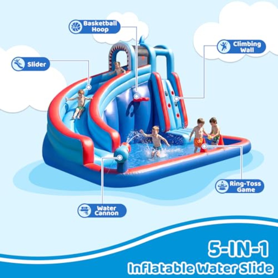 زحليقة مائية قابلة للنفخ للأطف - مراجعة Water Slide Inflatable وسعره