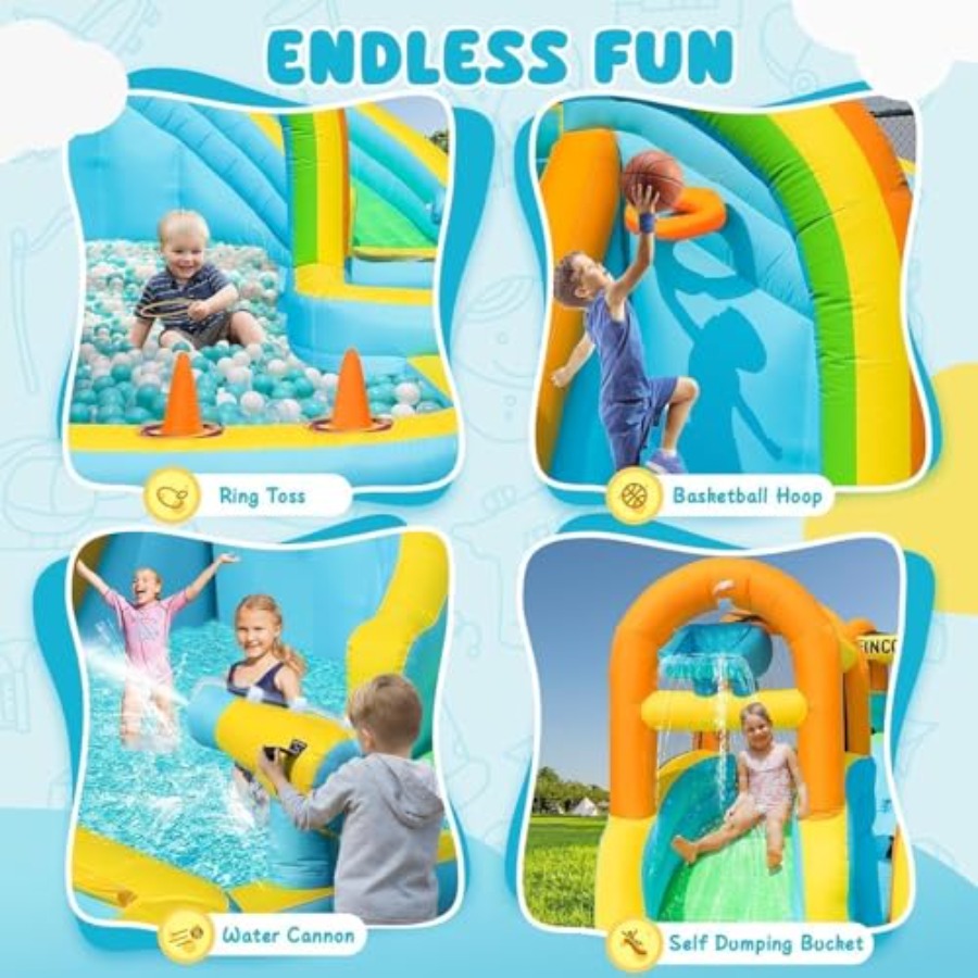 منزلق مائي قابل للنفخ للأطفال  - مراجعة Water Slide Inflatable وسعره
