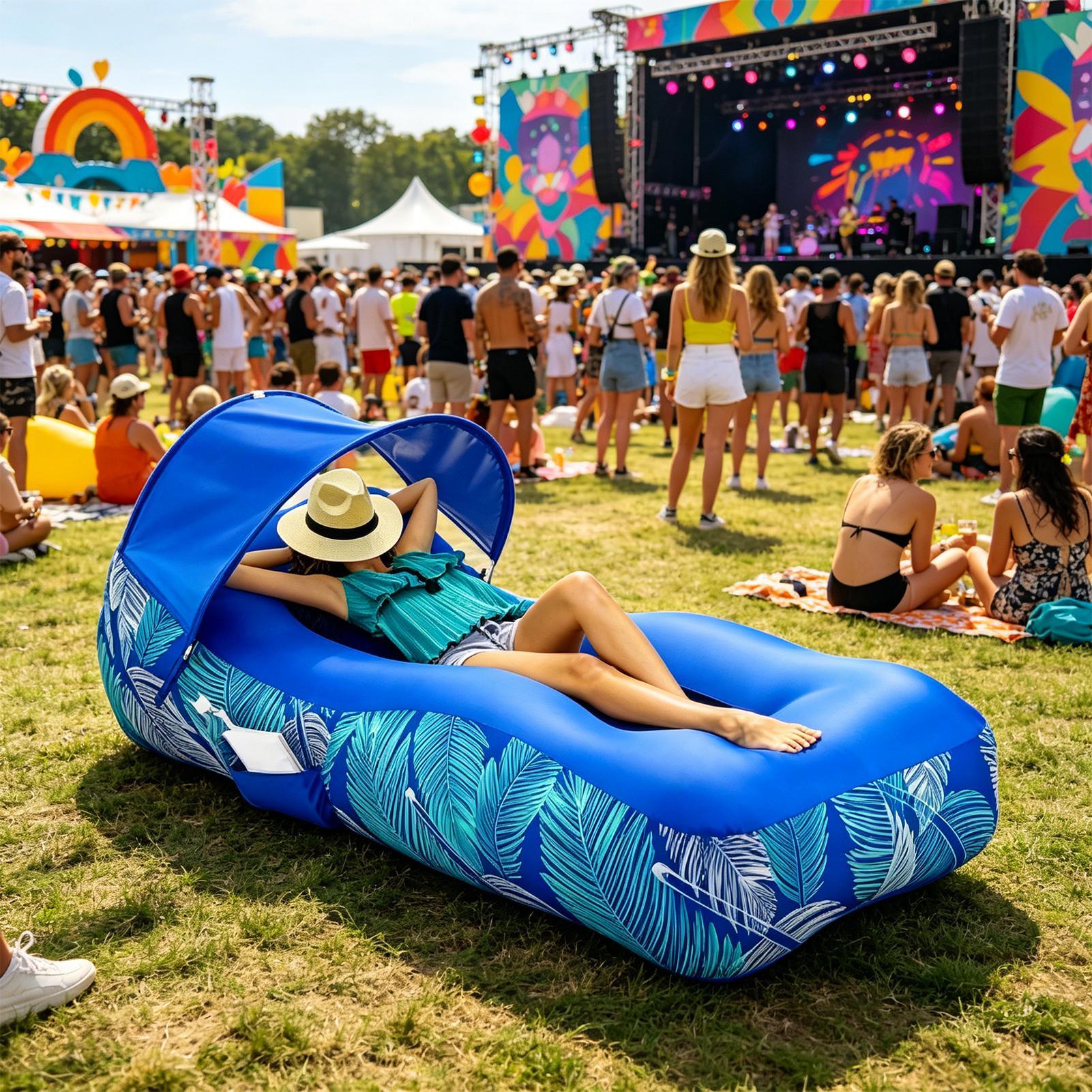أريكة قابلة للنفخ مع مظلة شمسي - مراجعة Pool Lounger Inflatable وسعره