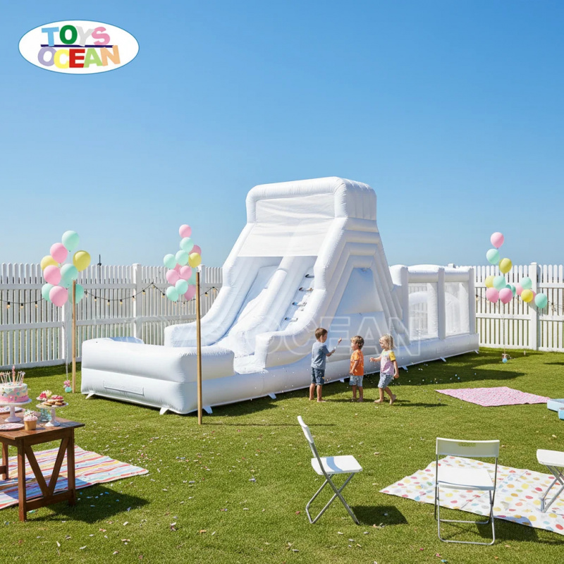 زحليقة مائية قابلة للنفخ بيضاء - مراجعة Water Slide Inflatable وسعره