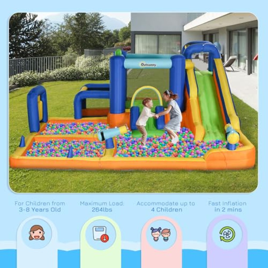 زحليقة مائية قابلة للنفخ 7 في  - مراجعة Water Slide Inflatable وسعره