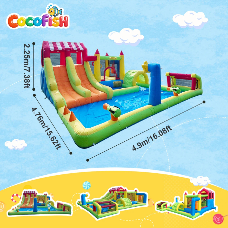 كوكوفيش حديقة مائية صيفية قابل - مراجعة Water Slide Inflatable وسعره