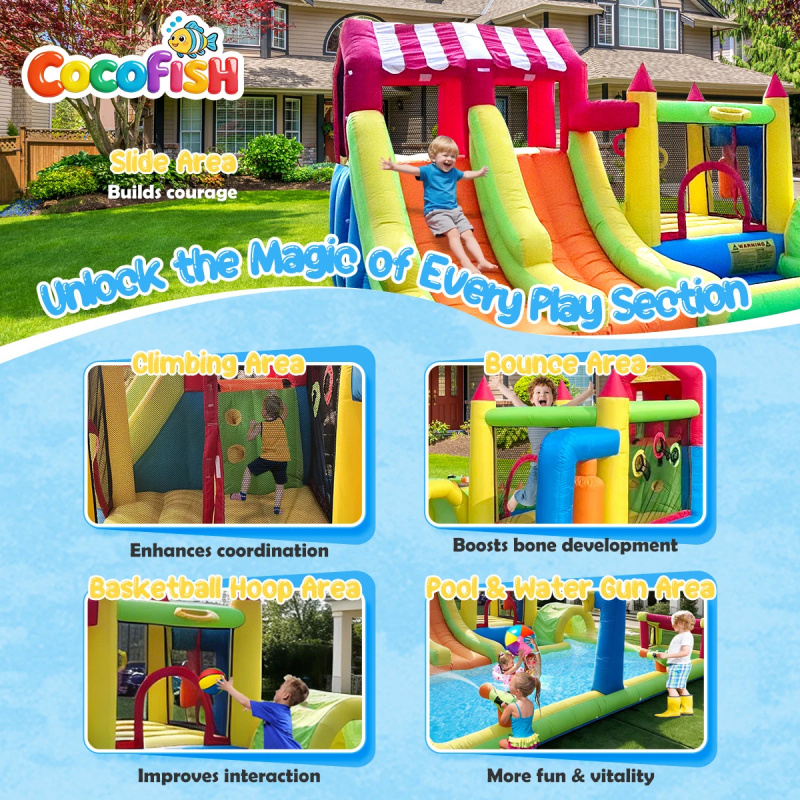 كوكوفيش حديقة مائية صيفية قابل - مراجعة Water Slide Inflatable وسعره