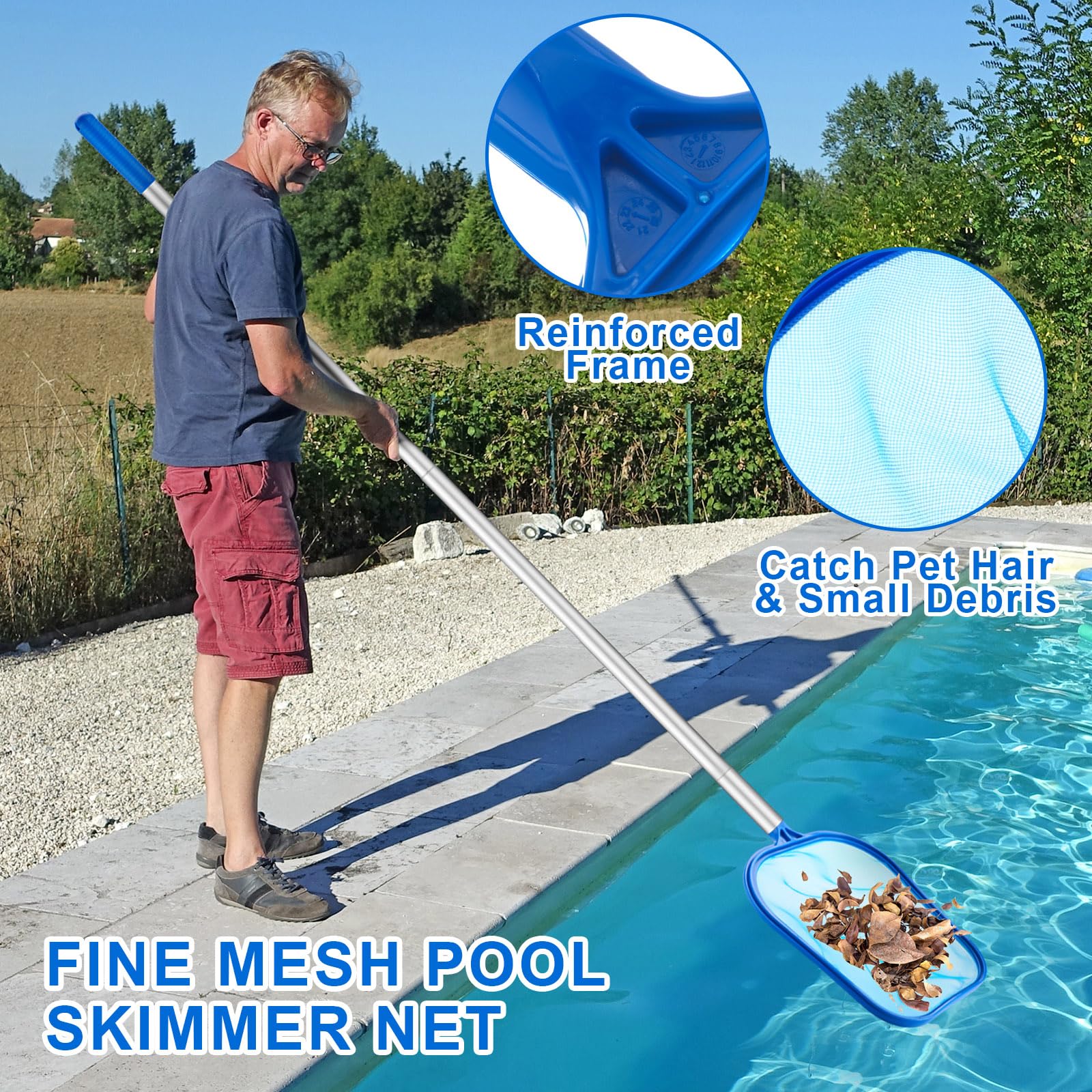 مجموعة أدوات تنظيف حمام السباح - مراجعة Pool Skimmer Net وسعره