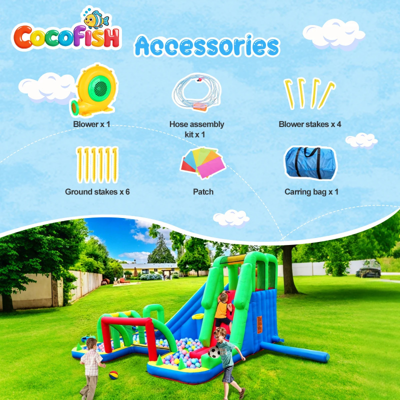 كوكوفيش حديقة مائية قابلة للنف - مراجعة Water Slide Inflatable وسعره