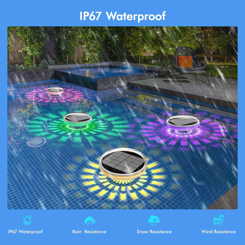 أضواء حمام السباحة، عائمة بالط - مراجعة Pool Light Solar Rechargeable وسعره