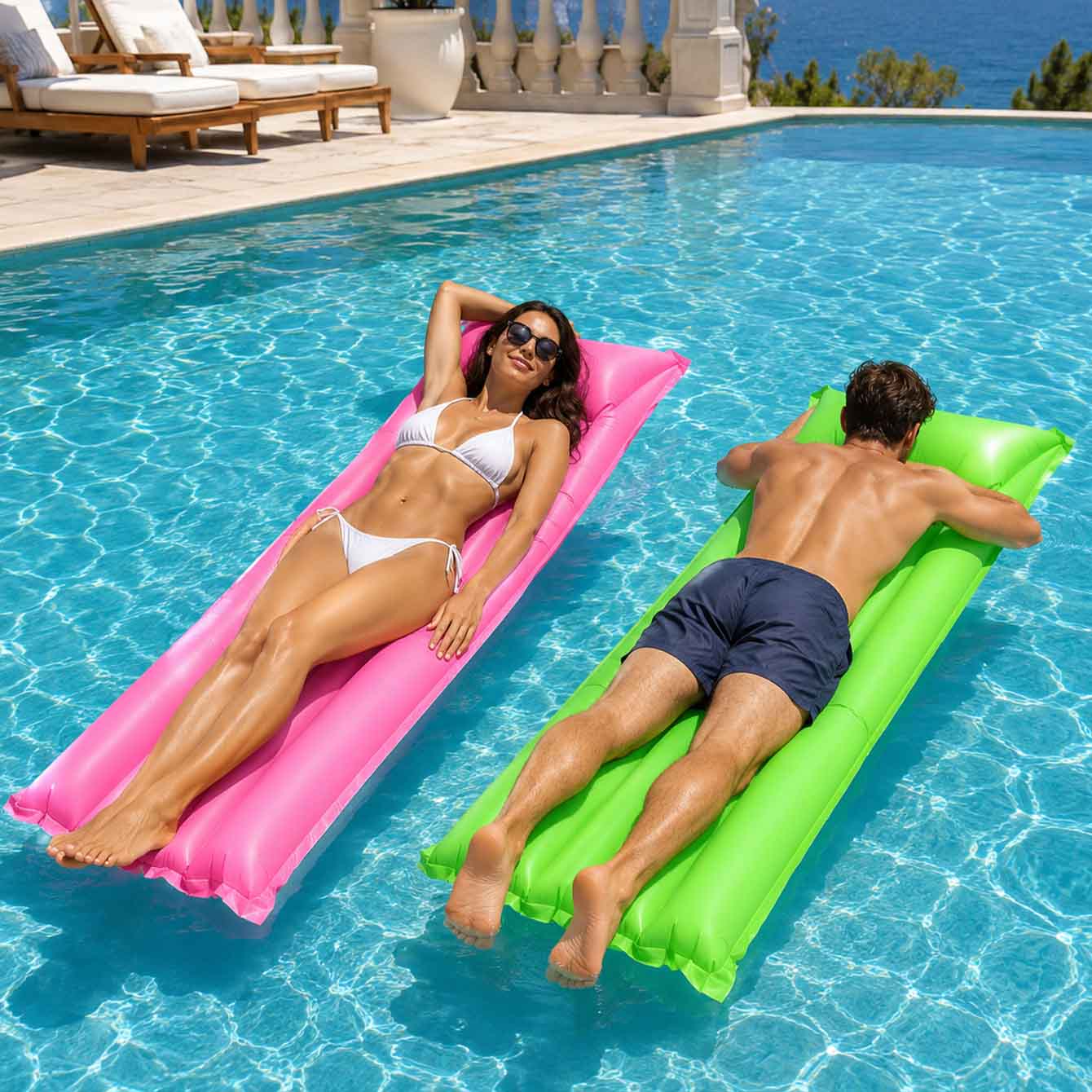 1 قطعة سرير عائم قابل للنفخ لل - مراجعة Pool Float Ring Inflatable وسعره