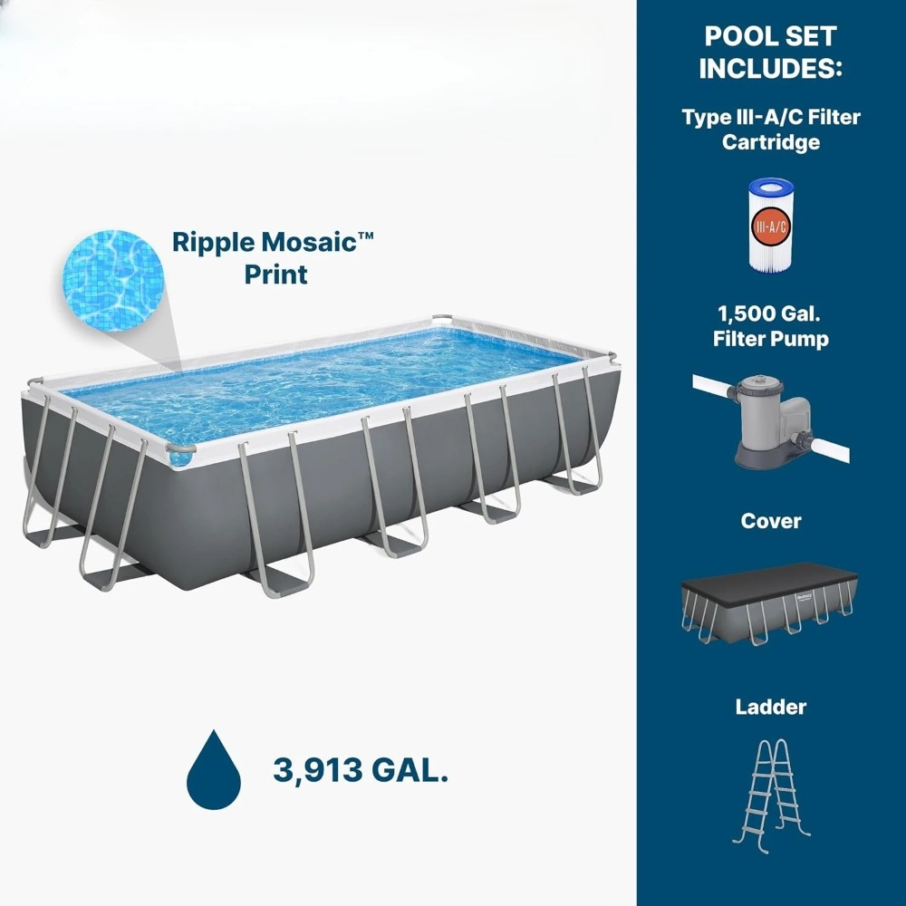 مجموعة حوض سباحة مستطيل الشكل  - مراجعة Pool Ladder Above Ground وسعره