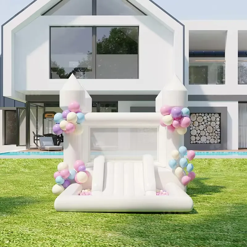 قلعة نطاطية قابلة للنفخ بيضاء  - مراجعة Water Slide Inflatable وسعره