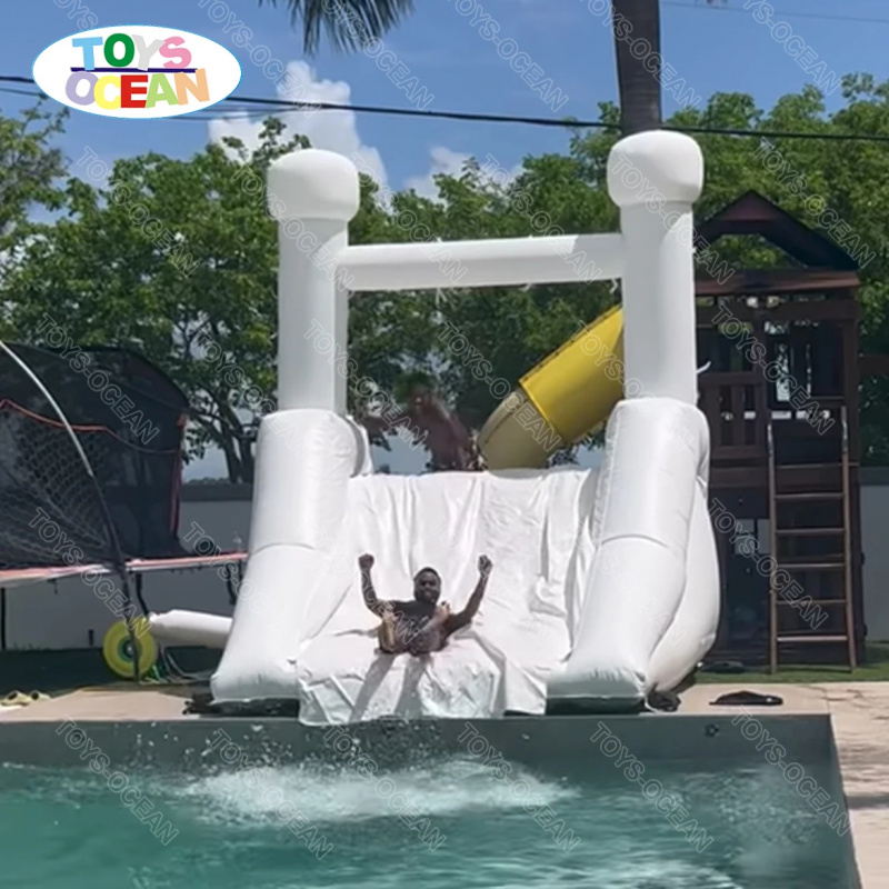 زحليقة مائية بيضاء مخصصة للفنا - مراجعة Water Slide Inflatable وسعره